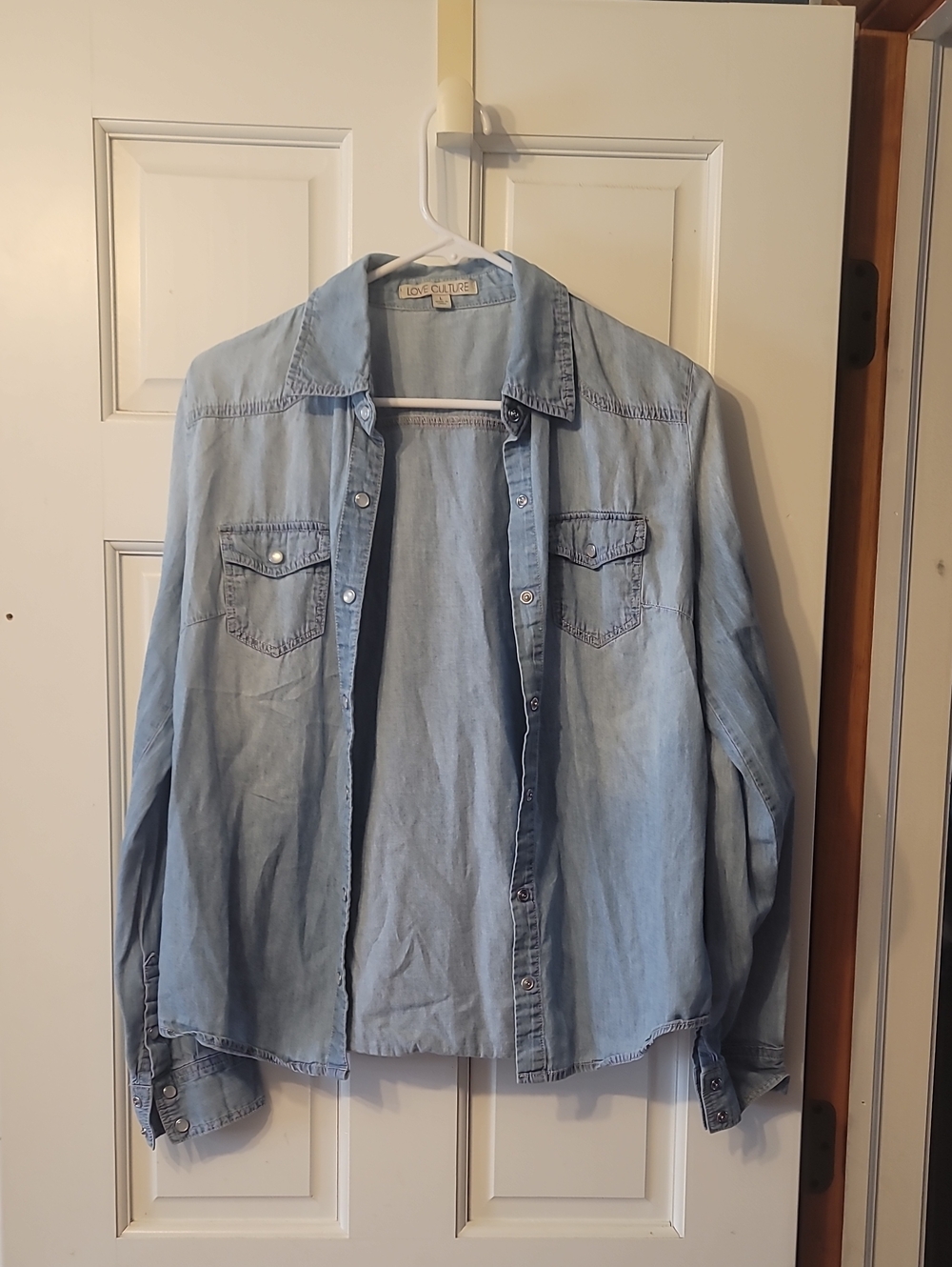 Love Culture Light Blue Denim Button-Up Shirt Jacket